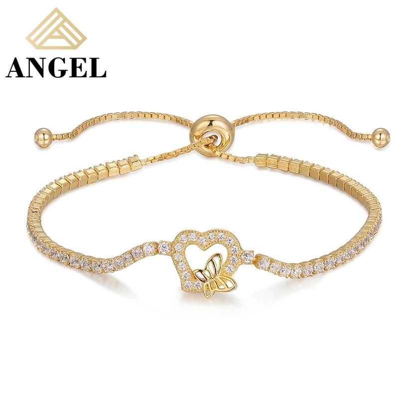 Fashion Accessories Fashion Jewelry Gold Plated AAA Shining Moissanite Cubic Zirconia Hip Hop Butterflies Bracelet