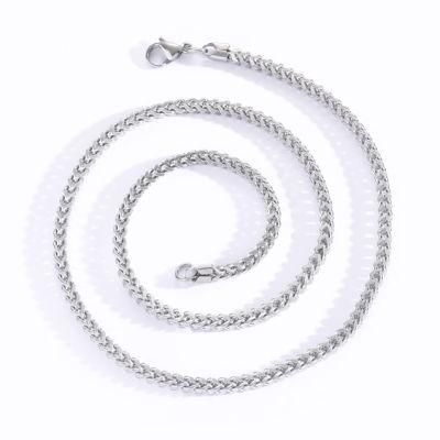 Hip Hop Stainless Steel Plus-Reverse Chain Fish Bone Chain