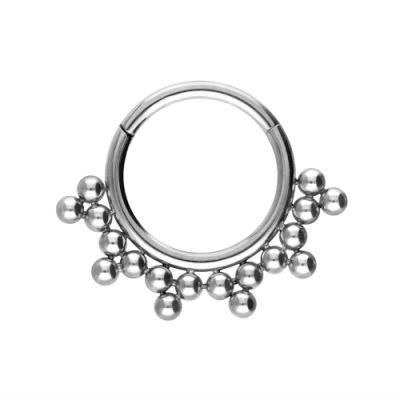 New ASTM F136 Titanium Hinged Nose Ring Segment Clicker Body Jewelry Piercing