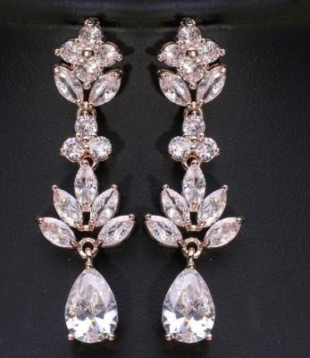 Bridal CZ Earring Jewelry, Wedding Earring Jewelry, Bridesmaid Earring Jewelry, Rose Gold Earring Jewelry