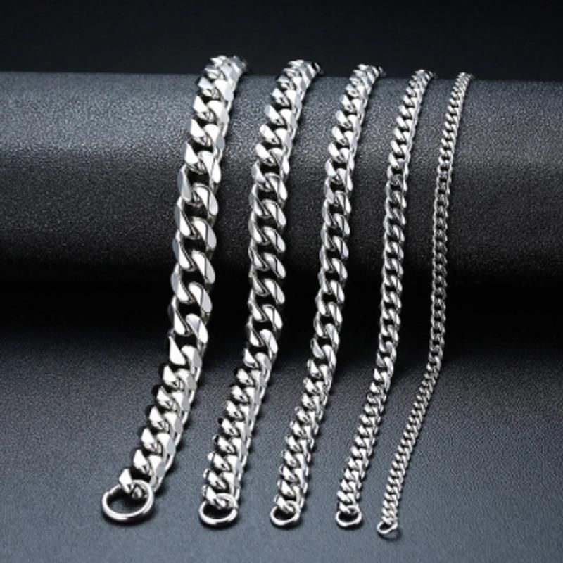 Hollow Monaco Chain Necklace or Bracelet Modern Plain Lock Clasp Fine Jewelry