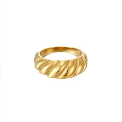 High Quality Latest Design Women Ring 14/18K Gold Plated Stainless Steel Ring