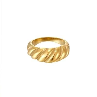 High Quality Latest Design Women Ring 14/18K Gold Plated Stainless Steel Ring