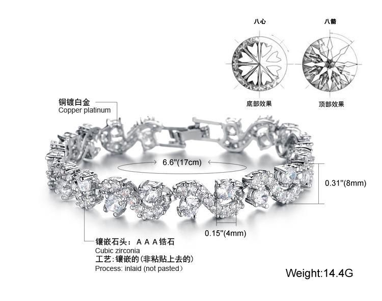 Women′s Alloy Bracelet with Green Stones