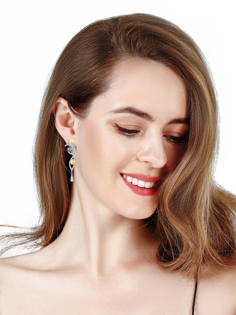 Fashion Imitation Jewellery 925 Sterling Silver Jewelry Design Stud Pearl Earrings Jewelry