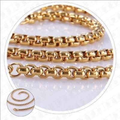 Fashion Jewelry Square Belcher Box Rolo Chain Necklace Anklet Bracelet for Hip Hop Fashion Handcraft Design