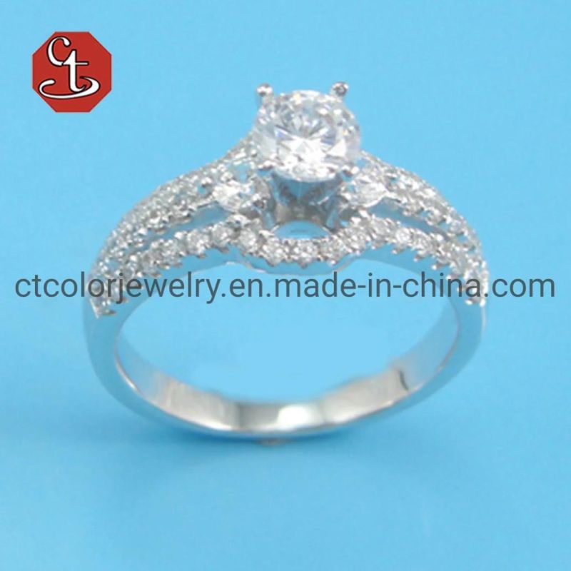 Luxury Crystal Zircon Wedding Rings For Women Charm Silver Color Shiny Engagement Rings Jewelry Accessories Gifts