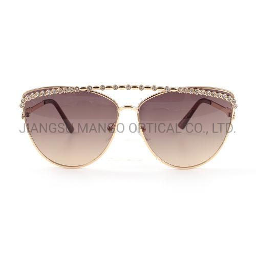 Double Bridges Diamonds Eyebrow Lady Sunglasses