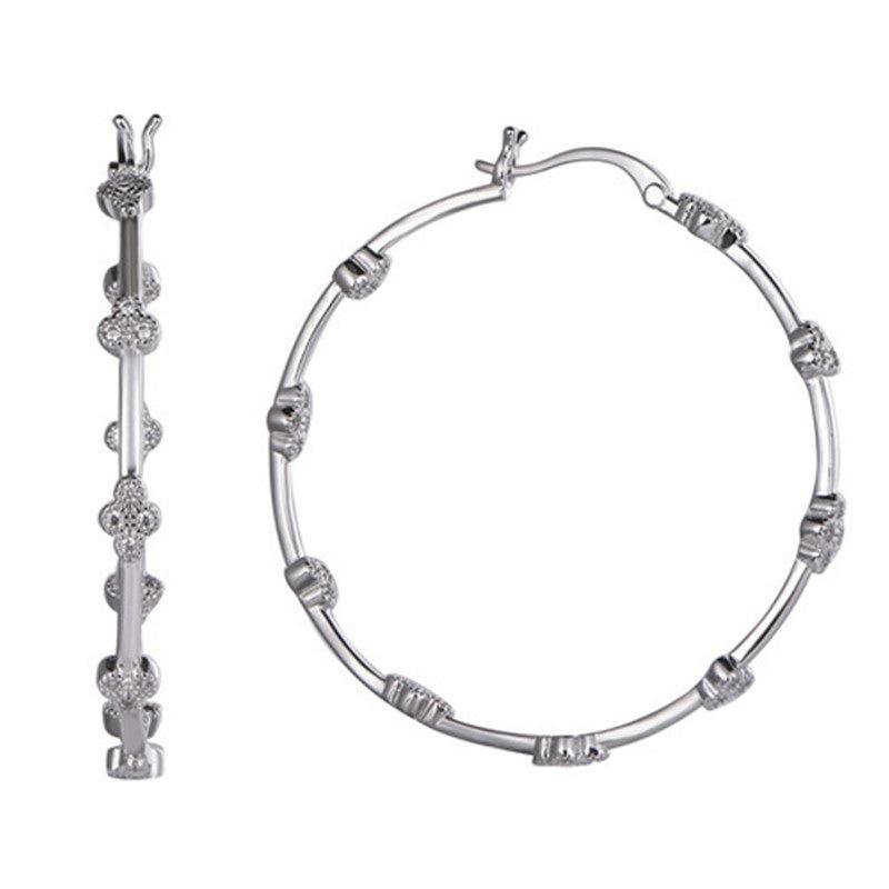 925 Silver Double Line Fashion Big Hoop Earring for Christmas Promotion