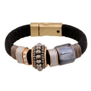 Rhinestone Fashion Jewellery PU Leather Bracelet