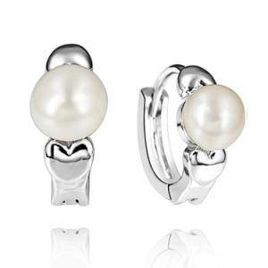 Fashion Imitation Jewellery 925 Sterling Silver Hoop Pearl Earring