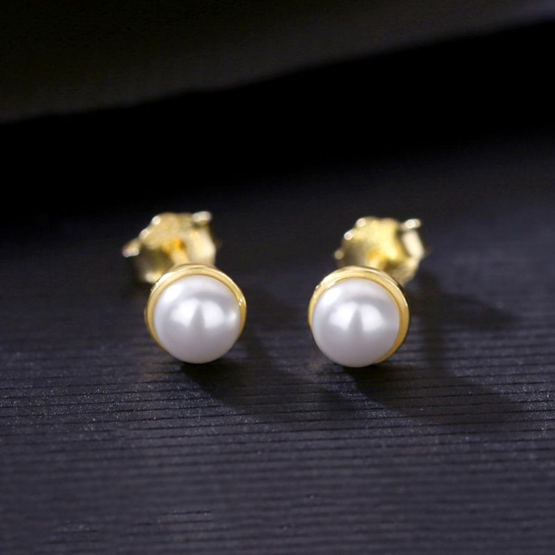 Eternal White Pearl CZ Ear Piercing Studs