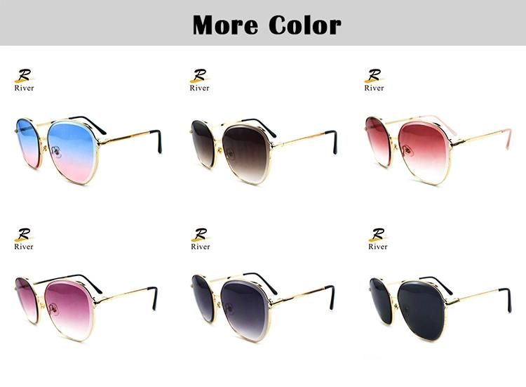 Hot Selling Custom Logo Round Stock Metal Frame Women Sunglasses