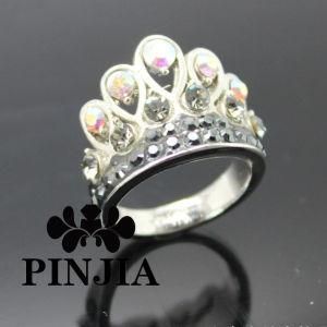 Cubic Zirconia Princess Crown Tiara CZ Band Ring