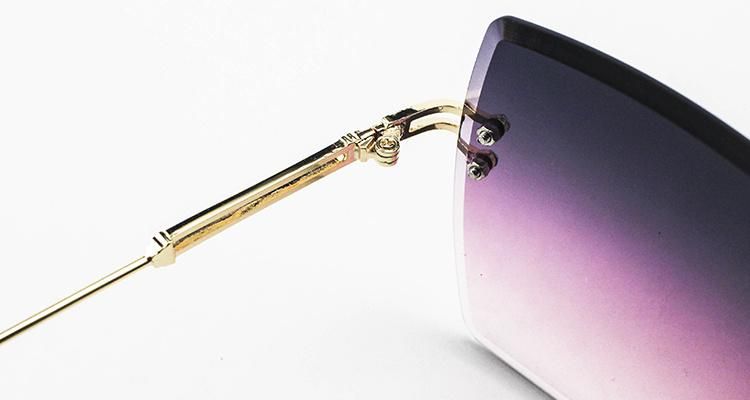 Square Trimmed Stock Frameless Sunglasses for Women
