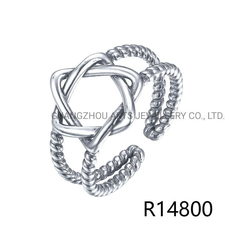 Wholesale 925 Sterling Silver Creative Knot Twisted Personality Opening Ring