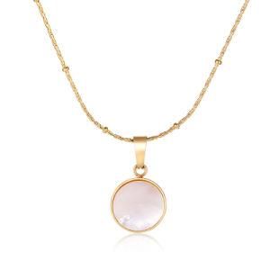 Women&prime;s Fashion Stainless Steel Geometric Necklace with Shell