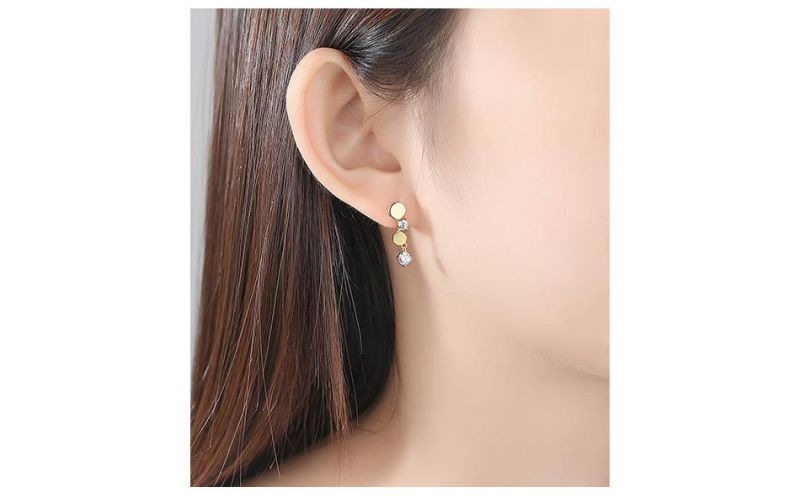 Mini CZ Setting Stone CNC Earrings Ring Studs in Silver