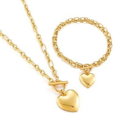 Manufacturer&prime;s Jewelry Custom Fashion High Quality Waterproof and Fadeless Heart Jewelry Gold Plated Jewelry 18K Set Jewelry