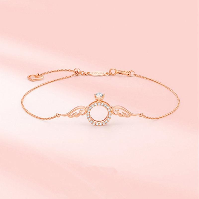 Electroplated Diamond Wings 925 Silver Simple Bracelet