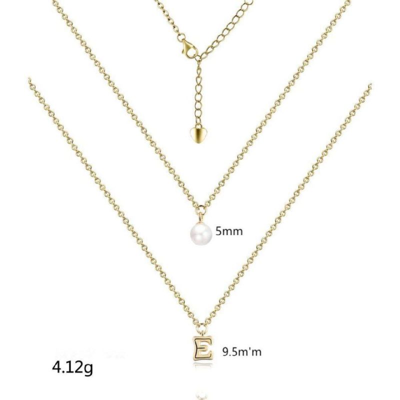 925 Sterling Silver New Fashion Lucky Clover Rose Gold Circle 18K Gold Plated Necklaces