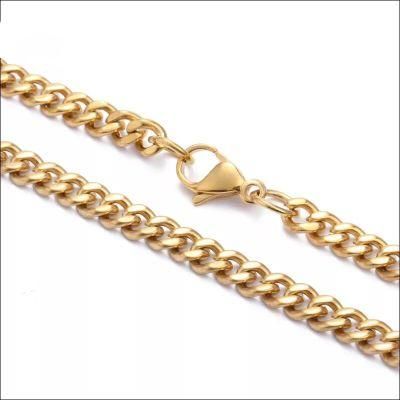 Stainless Steel Factory Cuba Chain in 18K Gold Plated Color