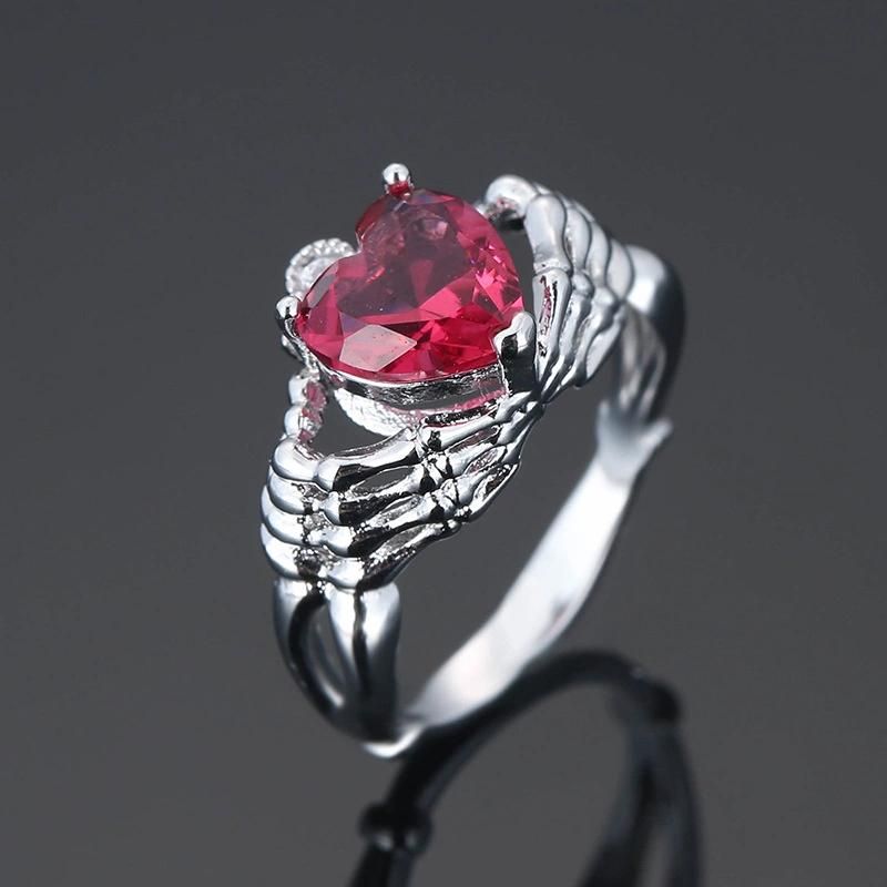 Fashion Jewelry Cubic Zirconia Heart Brass Women Ring