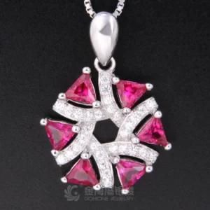 Fashion Circle 925 Sterling Silver Ruby Pendant