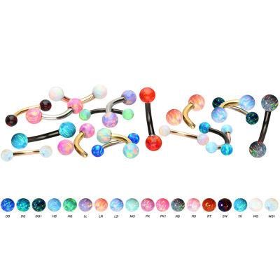 ASTM F136 Titanium Fashion Jewelry Eyebrow Ring Curved Barbell Banana Opals