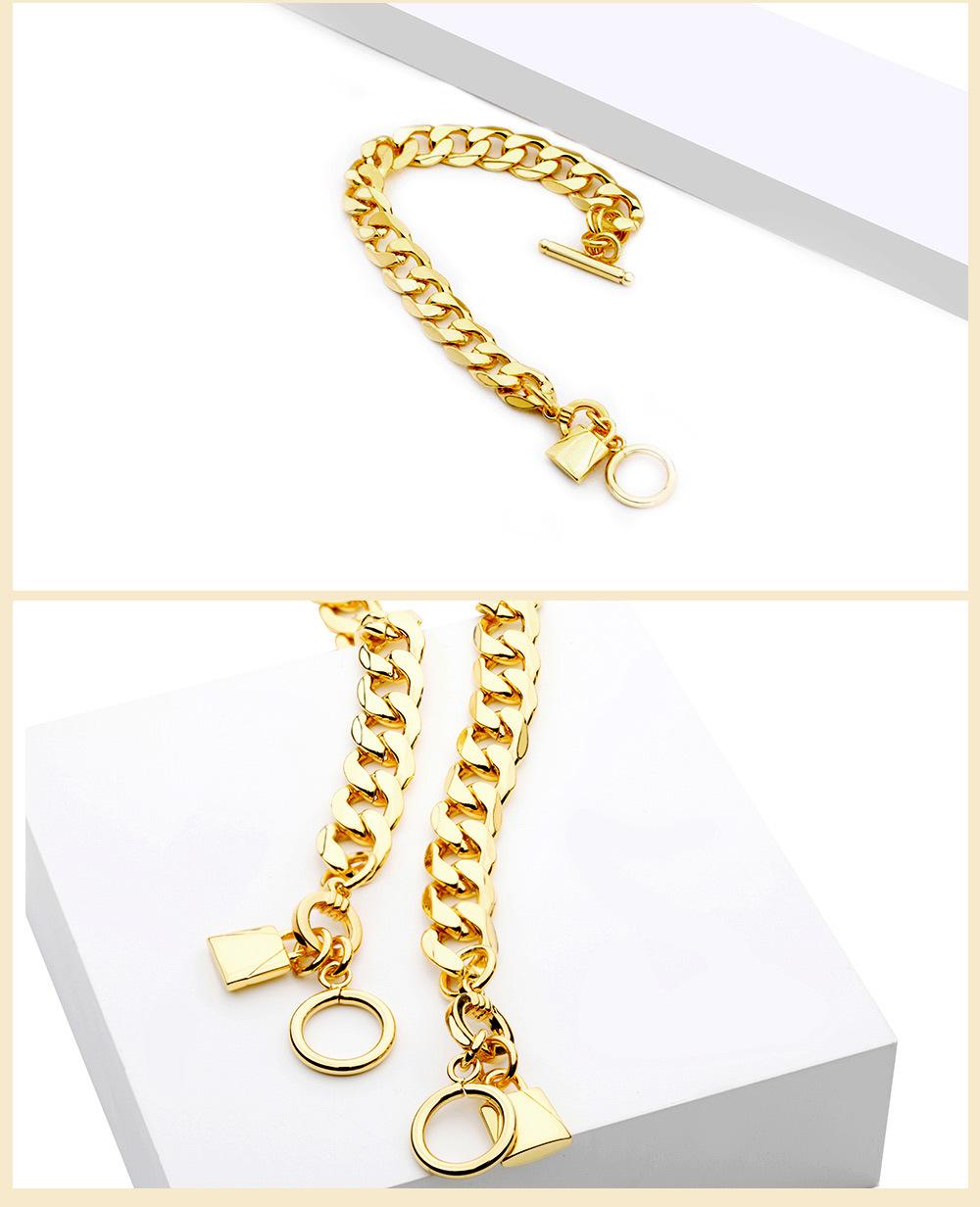 Gold Plated Tennis Cuban Link Chain Bracelet