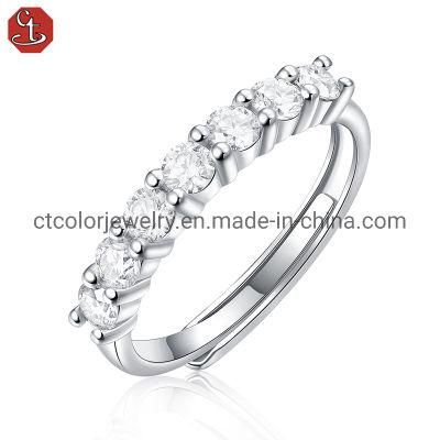 Fashion Simple Style Moissanite jewelry 925 Sterling Silver Ring for women