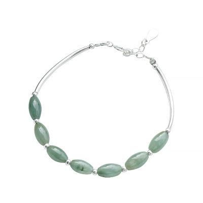 S925 Sterling Silver Bracelet Jade Bead Simple Bracelet