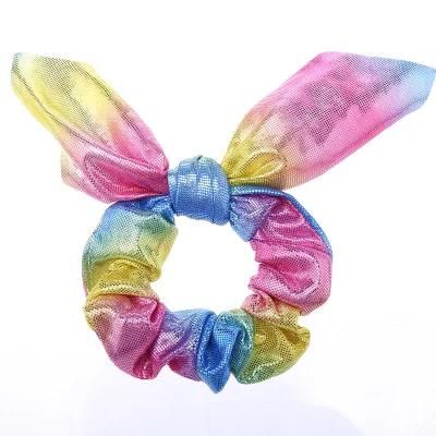 Shining Elastic Unicorn Color Hair Srunchies with Bowknot Hair Band