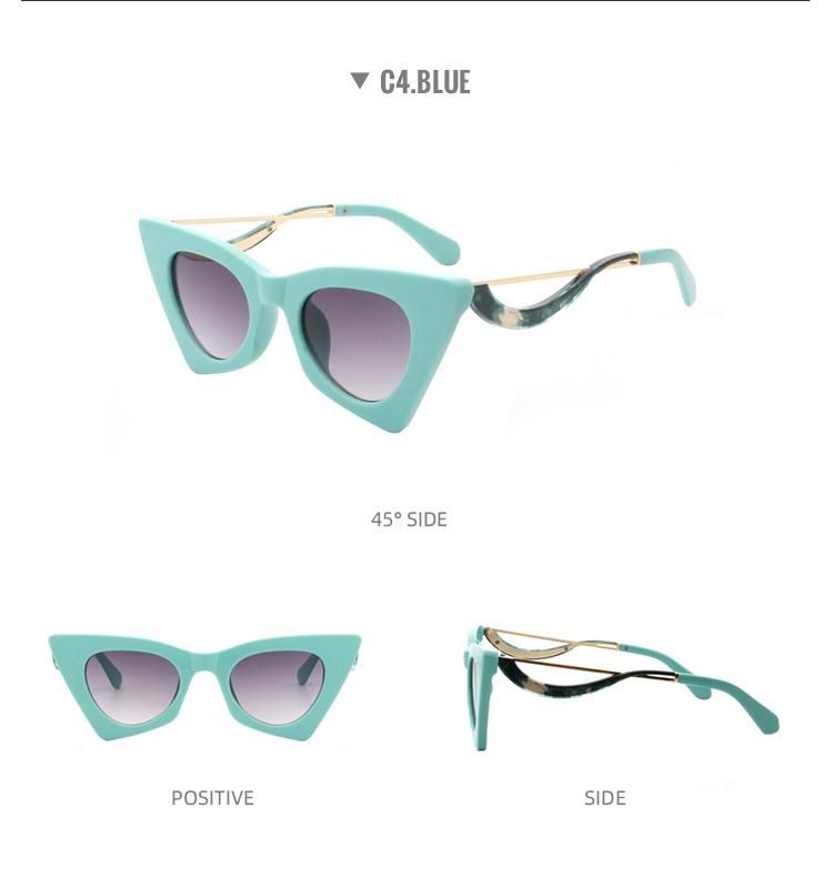 2022 Newest Vintage Luxury Triangle Design Sunglasses Women Cat Eye