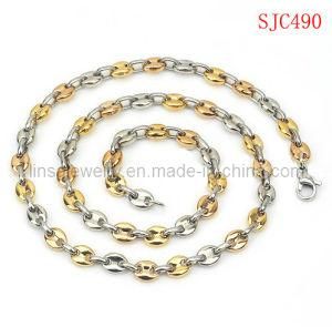 Three Color 316L Stainless Steel Chain for Men (SJC490)
