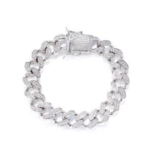 New Iced out Silver Color Cuban Link Chain Anklet for Women