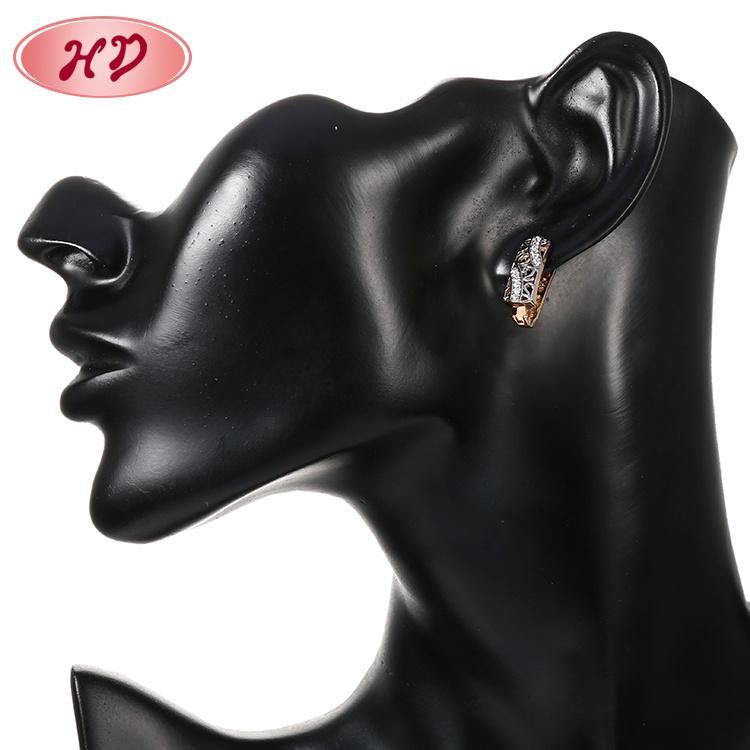 Costume Fashion Women Jewelry 14K 18K Gold Plated Imitation Huggie Hoop Earring with CZ Pearl