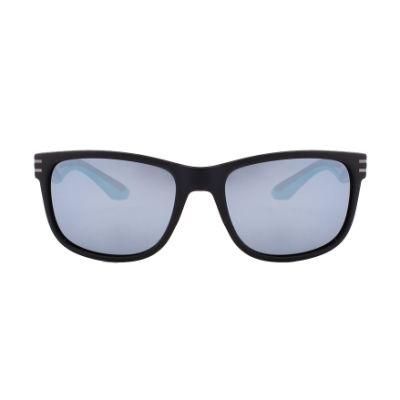2017 Classical Black Fashion Sports Sunglasses with Blue Rubber