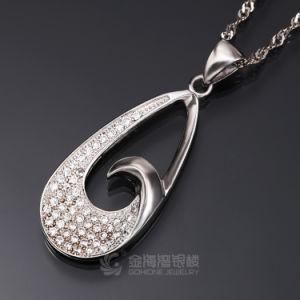 Hallow Teap Drop Shape 18k Plated Silver Pendant