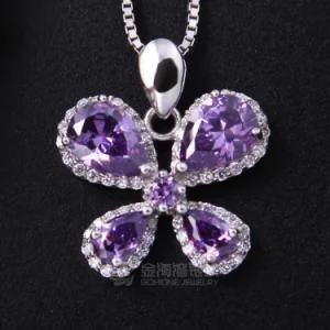 New Top Selling Amethyst Stone Pendant in Butterfly Shape