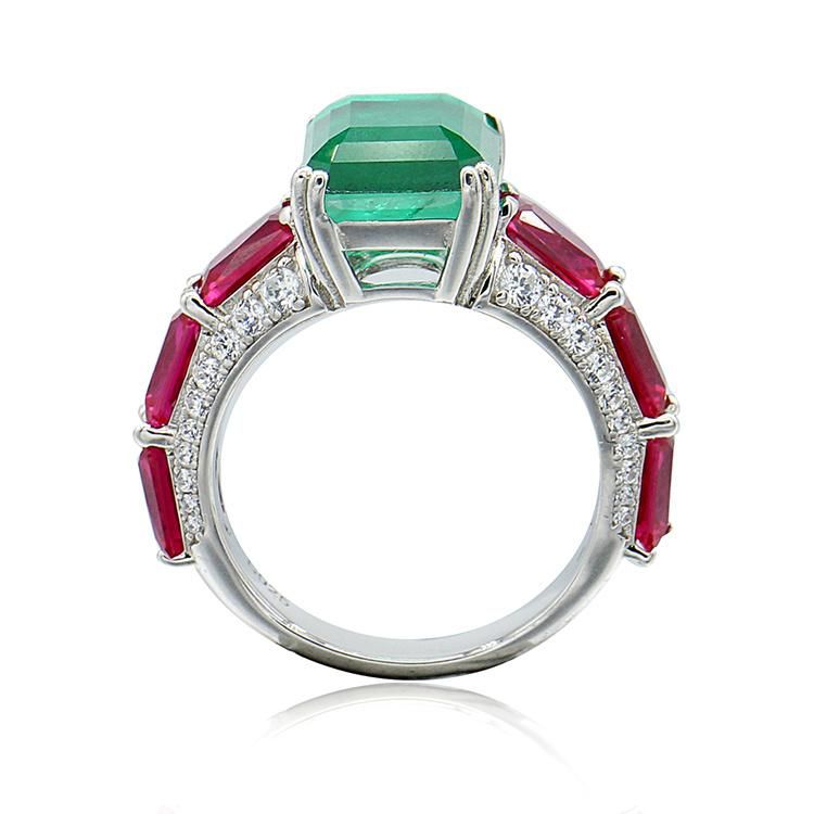 Fashion Rings Ruby and Fusion Emerald Cubic Zirconia Ring for Women