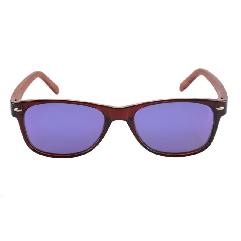 PC Frame Polarized Custom Logo Wood Temple Sun Glasses