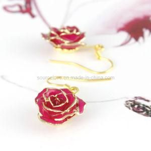 Precious Gift for Christmas Day-24k Gold Rose Earring (EH042)