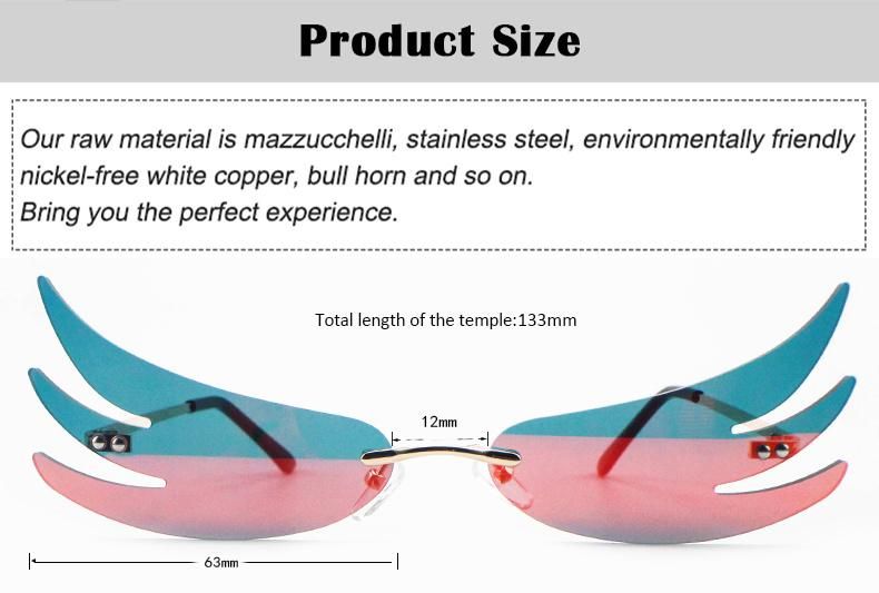 Butterfly Shaped Custom Logo Wholesale Funny Metal Frame Women Sunglasses