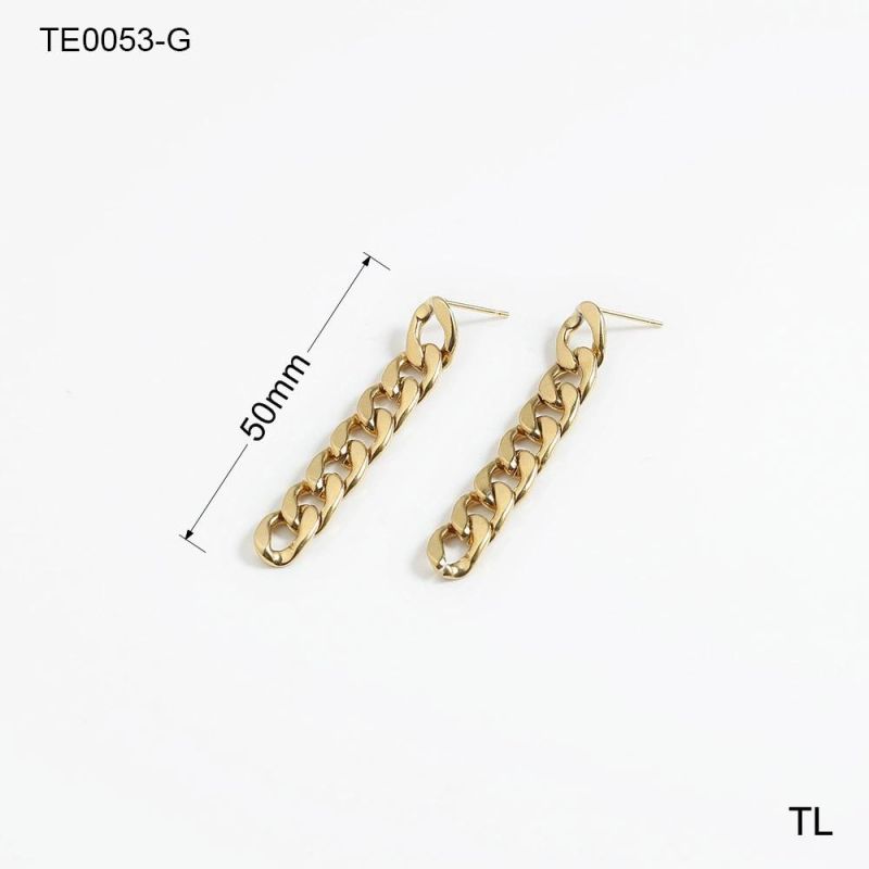 2202 New Arrival 18K Gold-Plated Stainless Steel Fashion Jewelry Link Chain Earrings High Quality jewellery Wholesale