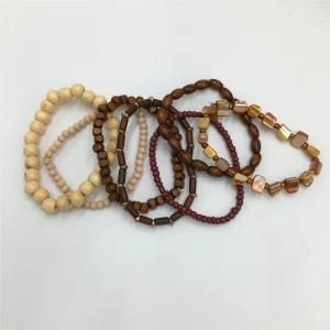Fashion Handmade Wooden Bracelet Beads Bracelet with Heart pendant