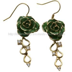 Fashion Earring of 24k Gold Rose (EH032)