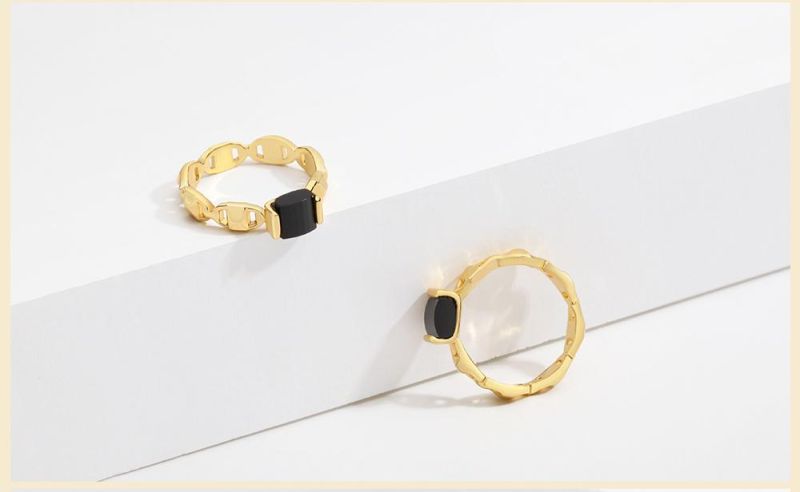 Hot Sale Popular Copper Wedding Jewelry Fashion CZ. Stone Agate Finger Ring