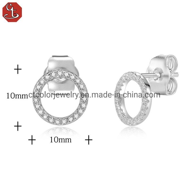 2022 NEW Fashion Accessories Sterling Silve Jewelry White CZ Small Earrings for Girls