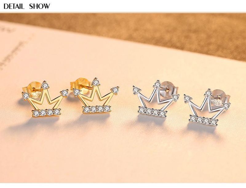 Hot-Selling Earrings S925 Sterling Silver Earrings Jewelry Crown Silver Studs